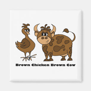 Vache Brown à brun de poulet - aimant