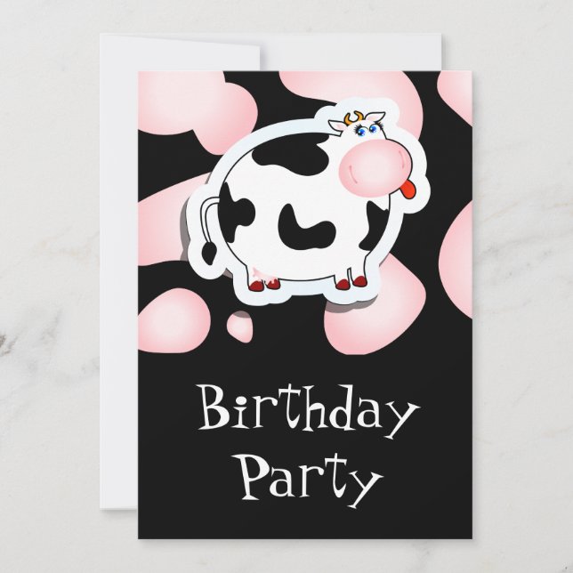Vache caricaturale, invitation (Devant)