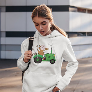 Vache conduisant un Sweat - shirt à capuche de tra