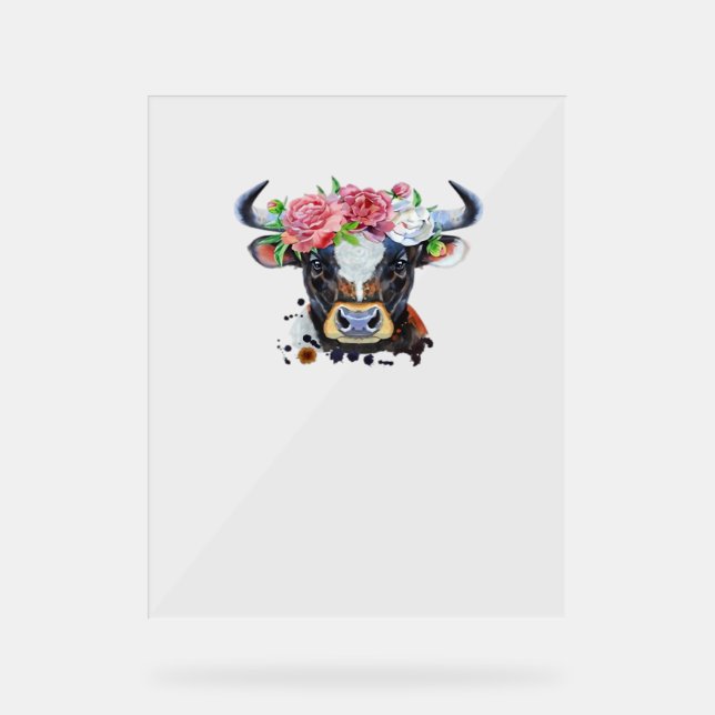 Vache couronnée de fleurs T-shirt classique (Recto)