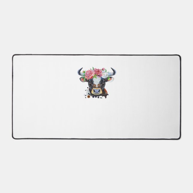 Vache couronnée de fleurs T-shirt classique (Recto)
