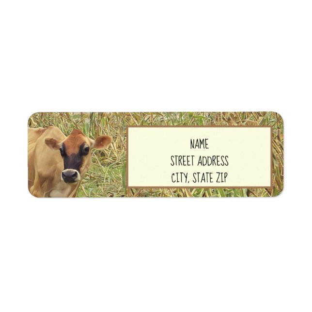 Vache dans un Cornfield Étiquettes de adresse (Devant)