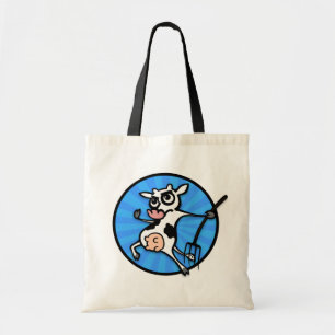 VACHE DE DESSIN AMUSANTE AVEC SAC FOURRE-TOUT DE F