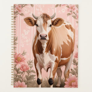 Vache de Jersey Adorable Fleur Rose