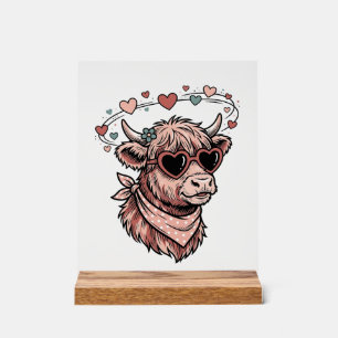 Vache de la Saint-Valentin mignonne Gravure vintag