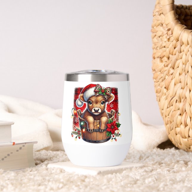 Vache de Noël Highland | Ferme Festive Cute (Salon (pivotée))