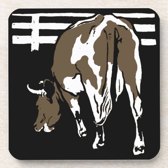 Vache de sciage victorienne sur Dessous de verre (Devant)