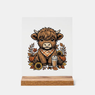 Vache des Highlands d'automne Art de ferme vintage