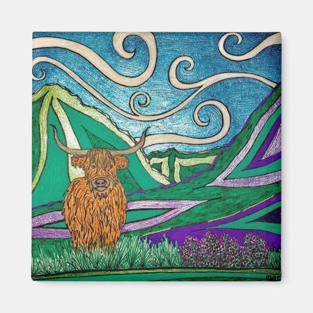 Vache des Highlands - Magnet (Devant)