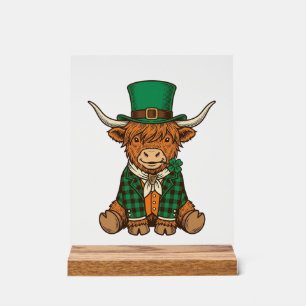 Vache des Highlands mignonne chemise vintage trèfl