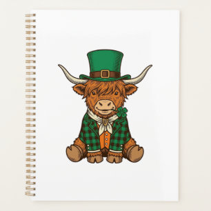Vache des Highlands mignonne chemise vintage trèfl