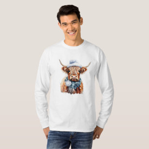 Vache écossaise hivernale t-shirt imprimés
