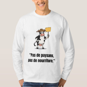 Vache en Colère en Protestation – T-shirt Cartoon