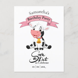Vache Enregistrer la date Anniversaire Carte posta