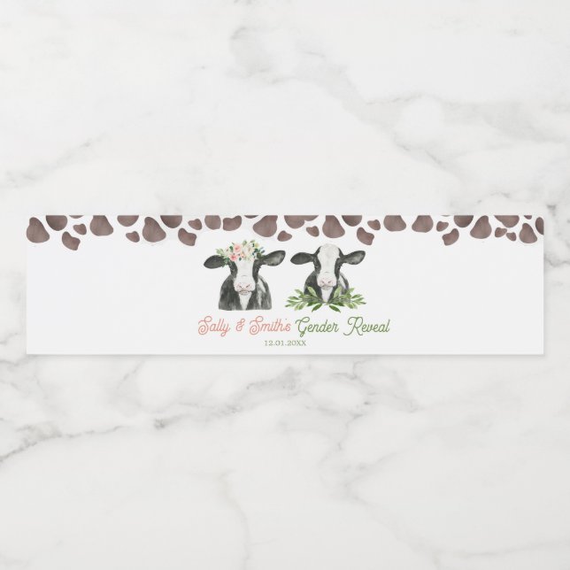 Vache ferme Genre Révéler Étiquette de bouteille d (Étiquettes simples)