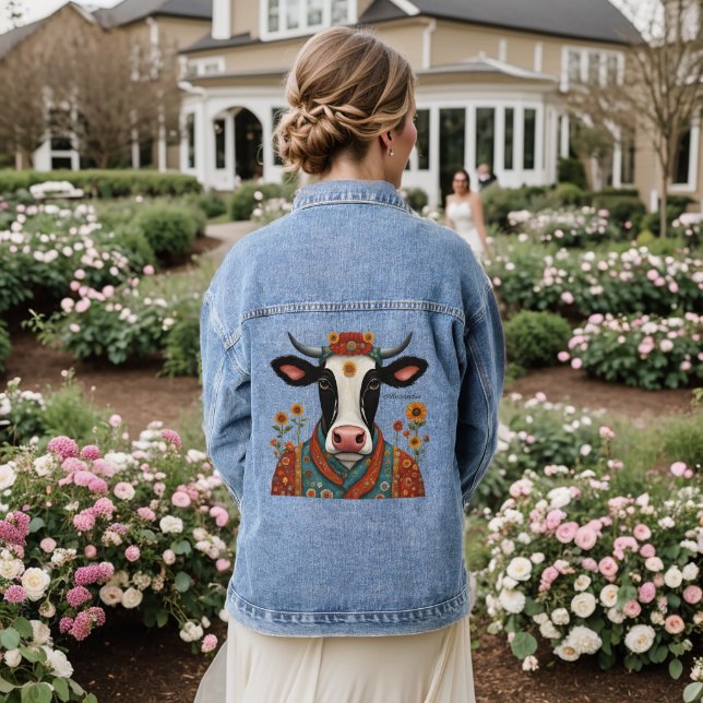 Vache Floral Folk Art Personnalisé (Mariage Retour)