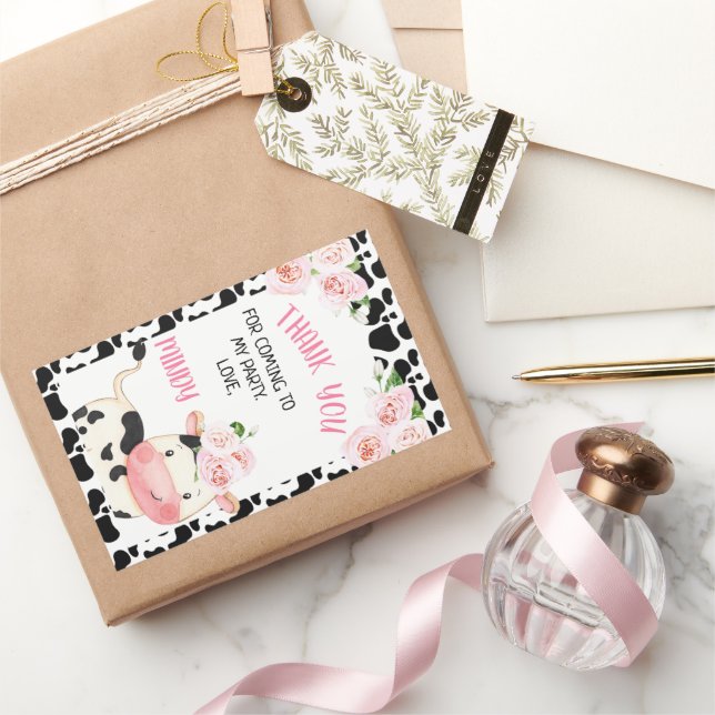 Vache florale avec vache Imprimer Sticker Annivers (Cadeaux)