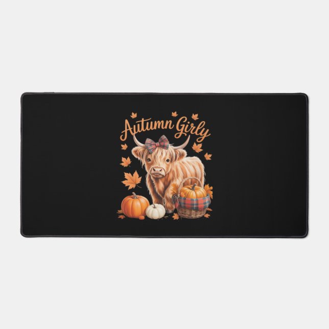 Vache Highland Chute Automne Fille Thanksgiving C (Recto)