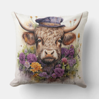 Vache Highland en coiffure 4 sur 4 coussin