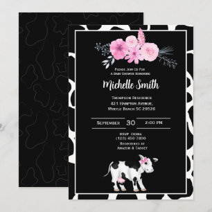 Vache Imprimer Baby Shower Invitations