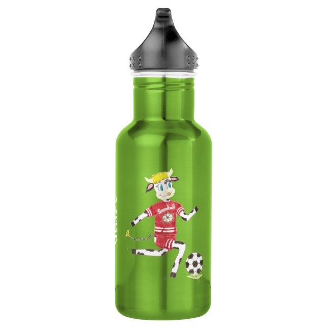 Vache jouant au football pomme bouteille d'eau ver (Droite)
