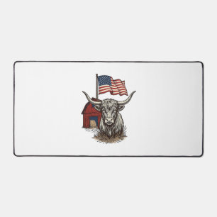 Vache Longhorn Patriotique et Conception Vectoriel