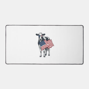Vache patriotique Drapeau américain Gravure vintag