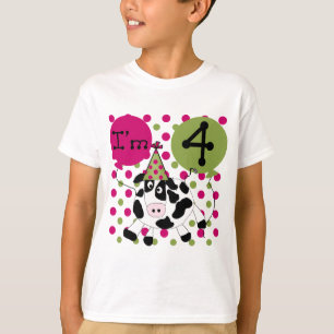Vache rose 4e Anniversaire Tshirts et cadeaux