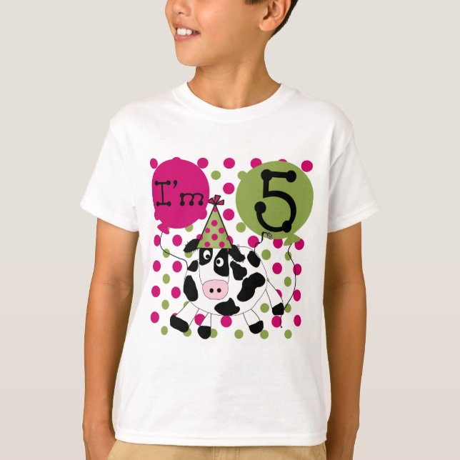 Vache rose 5e Anniversaire Tshirts et cadeaux (Devant)