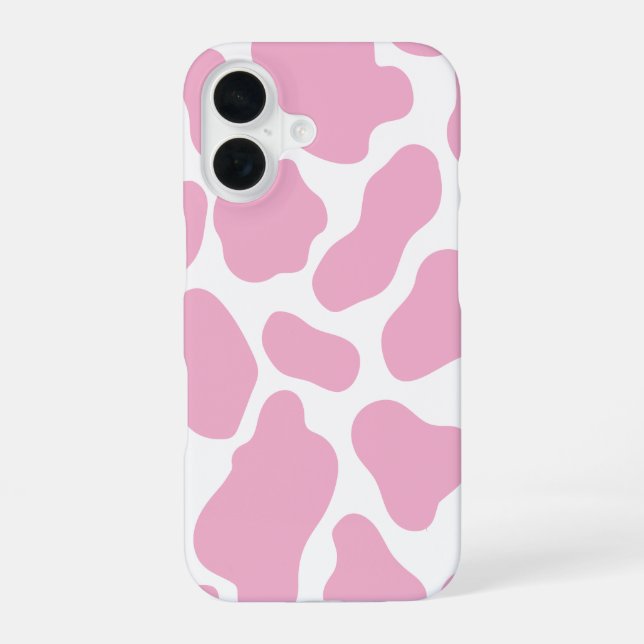 Vache rose et blanche Imprimer iPhone 16 Coque (Verso)