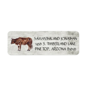 Vache Russe Aquarelle Style bois Ferme