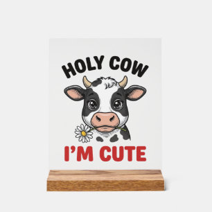 Vache sacrée je suis mignon Gravure vintage de vac