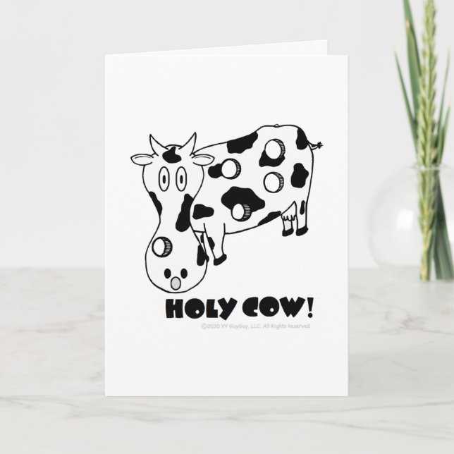 Vache sainte ! Carte d'anniversaire (Devant)