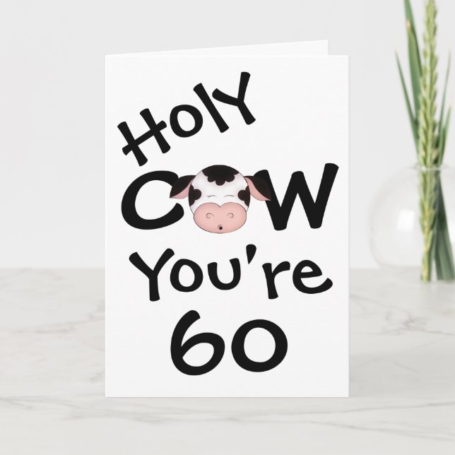 Vache sainte drôle vous êtes carte de voeux de 60 (Devant)