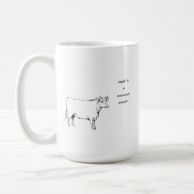 Vache Sarcastique C'est un point moot Mug de vache (Gauche)