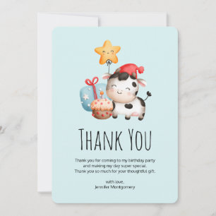 Vache souriante mignonne adorable Merci d'annivers