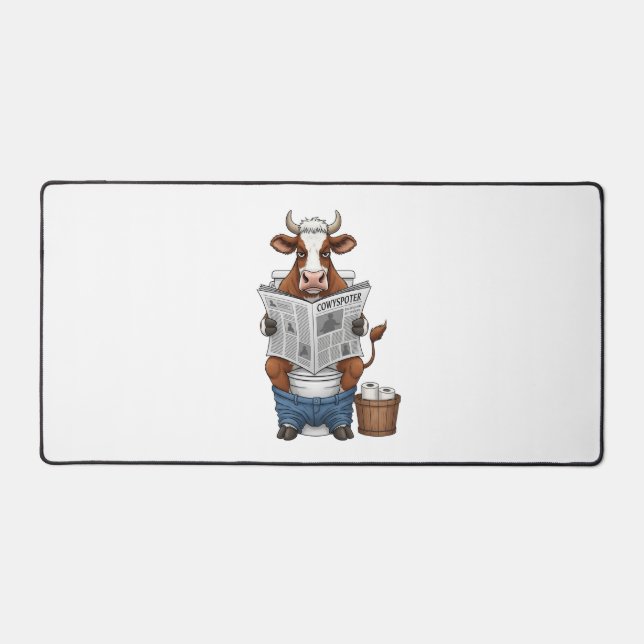 Vache sur Toilet, Animaux de ferme amusants (Recto)