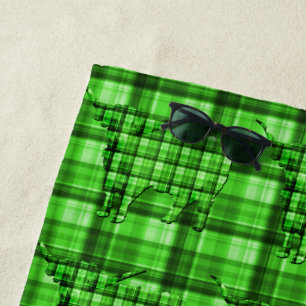 Vache verte Tartan Highland, Serviette de plage