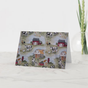 Vaches de ferme laitière Carte de vacances/Merci/v