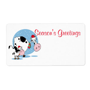 Vaches de Noël avec chapeau de Père Noël Modèle