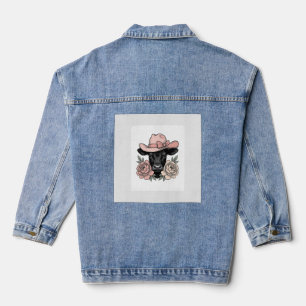Vachette Cowgirl Rose avec Pivoines Vintage Vector