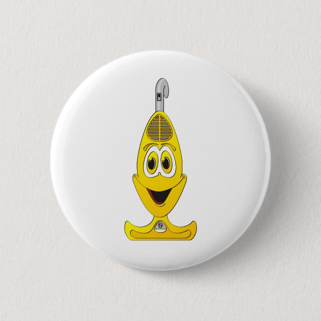 Vacuum Cartoon Yellow 2 Inch Round Button (Front)