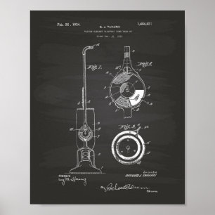 Vacuum Cleaner 1924 Patent Art Chalkboard Poster