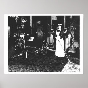 Vacuum Cleaner at Work Poster
