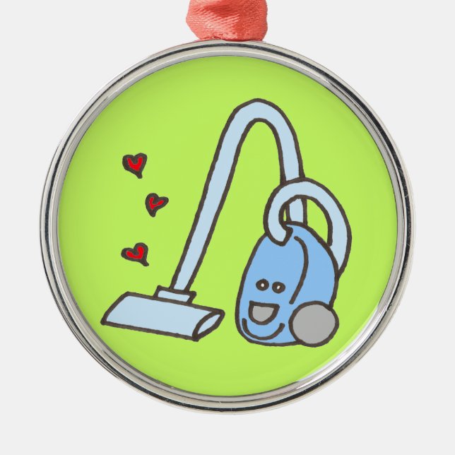 Vacuum Cleaner with Hearts Metal Ornament (Front)