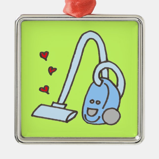 Vacuum Cleaner with Hearts Metal Ornament (Front)
