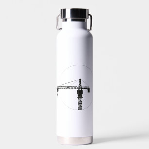 Vacuum-insulated drinking bottle with crane graphi
