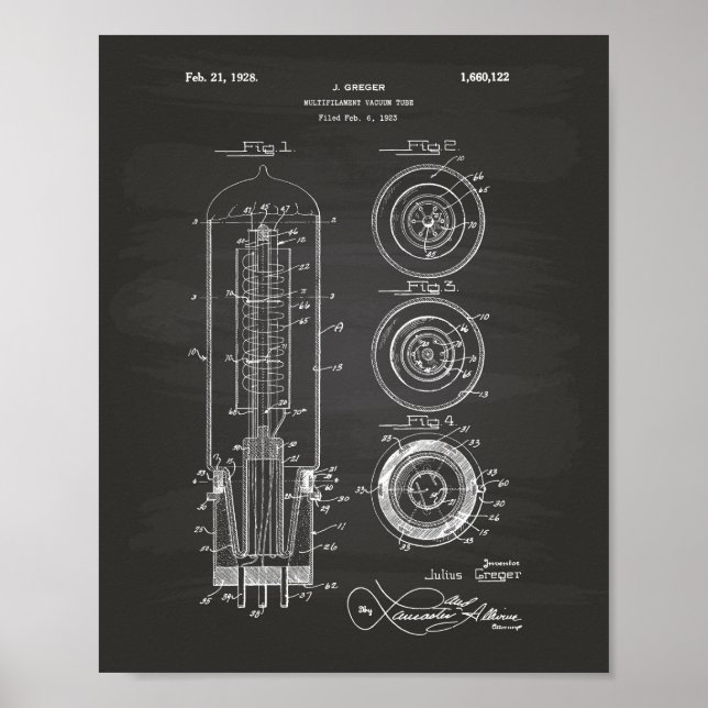 Vacuum Tube 1928 Tableau de bord de l'art breveté (Devant)