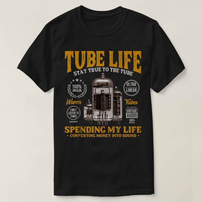 Vacuum Tube Guitar Amplifier Tube Analogue HiFi Am T-Shirt (Design Front)