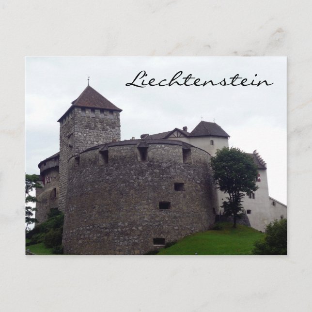 vaduz castle round postcard (Front)